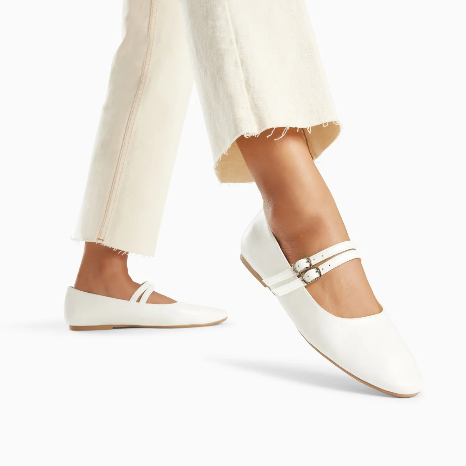 Vanessa Wu Mocassins, Derbies, Ballerines>Ballerines Luce Blanches A Doubles Brides