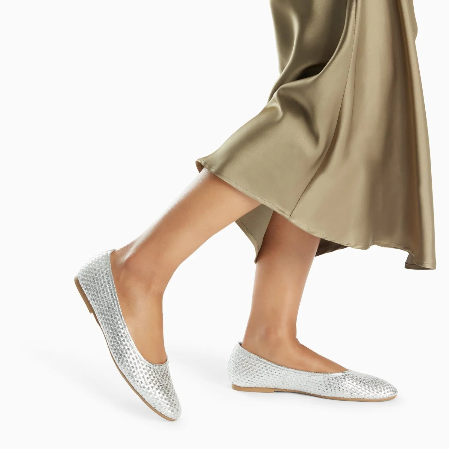 Vanessa Wu Mocassins, Derbies, Ballerines>Ballerines Provence Tressees Argent