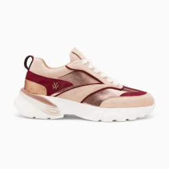 Vanessa Wu Sneakers>Baskets Agnes Beige Et Prune A Semelle Oversize