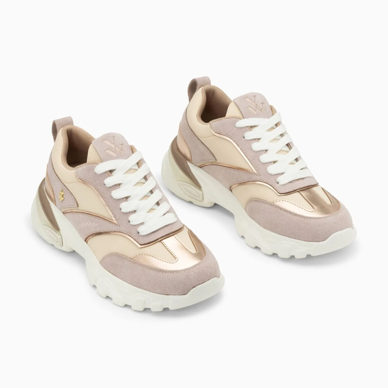Vanessa Wu Sneakers>Baskets Alexane Lilas Et Rose Gold A Semelle Epaisse