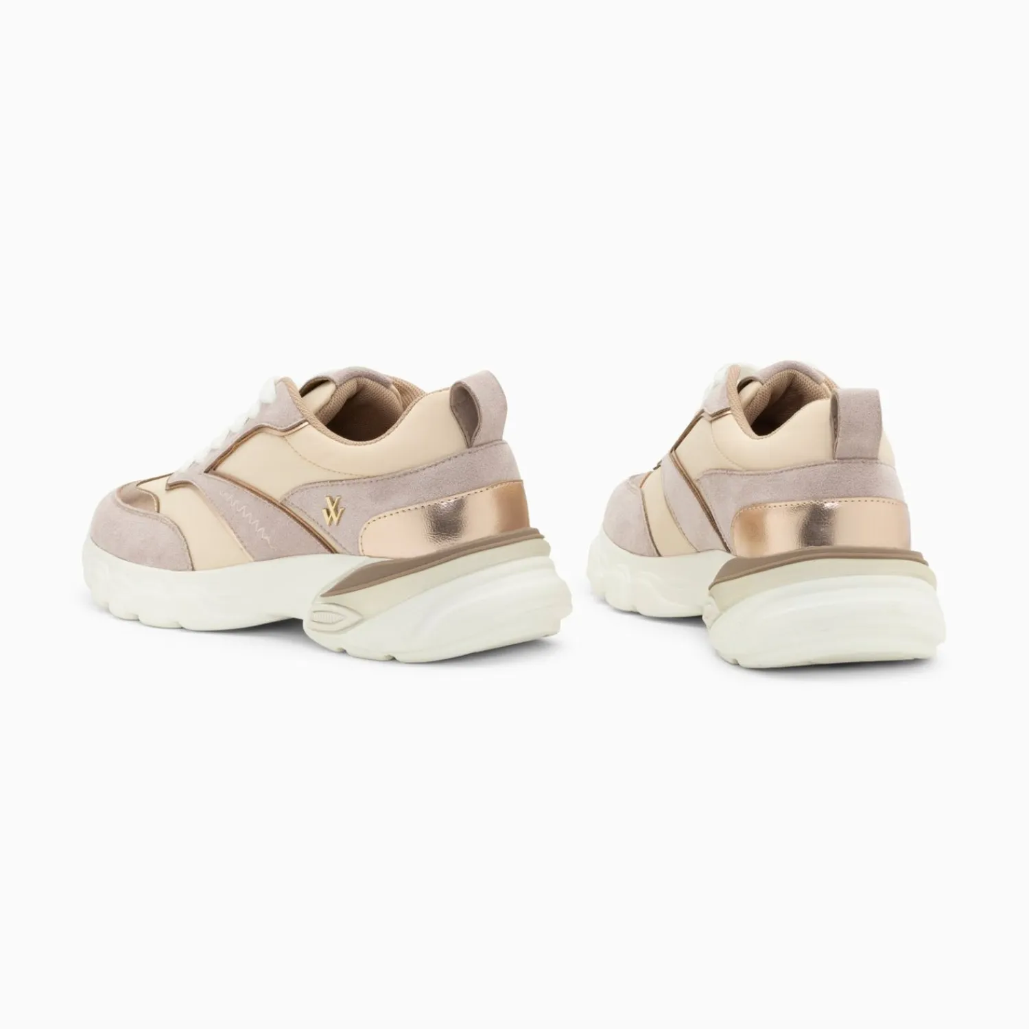 Vanessa Wu Sneakers>Baskets Alexane Lilas Et Rose Gold A Semelle Epaisse