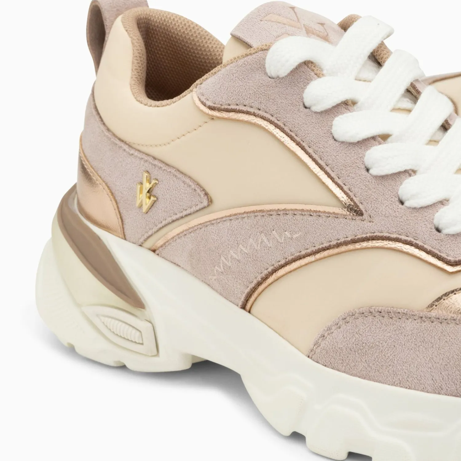 Vanessa Wu Sneakers>Baskets Alexane Lilas Et Rose Gold A Semelle Epaisse