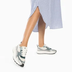 Vanessa Wu Sneakers>Baskets Alice Bleu Et Argent A Semelle Oversize