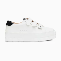 Vanessa Wu Sneakers>Baskets Angela Blanc Et Noir Serpent A Plateforme