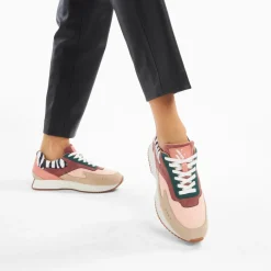 Vanessa Wu Sneakers>Baskets Anouk Rose Et Beige A Semelle Running