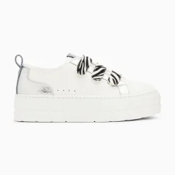 Vanessa Wu Sneakers>Baskets Bridget Argent Et Zebre A Plateforme