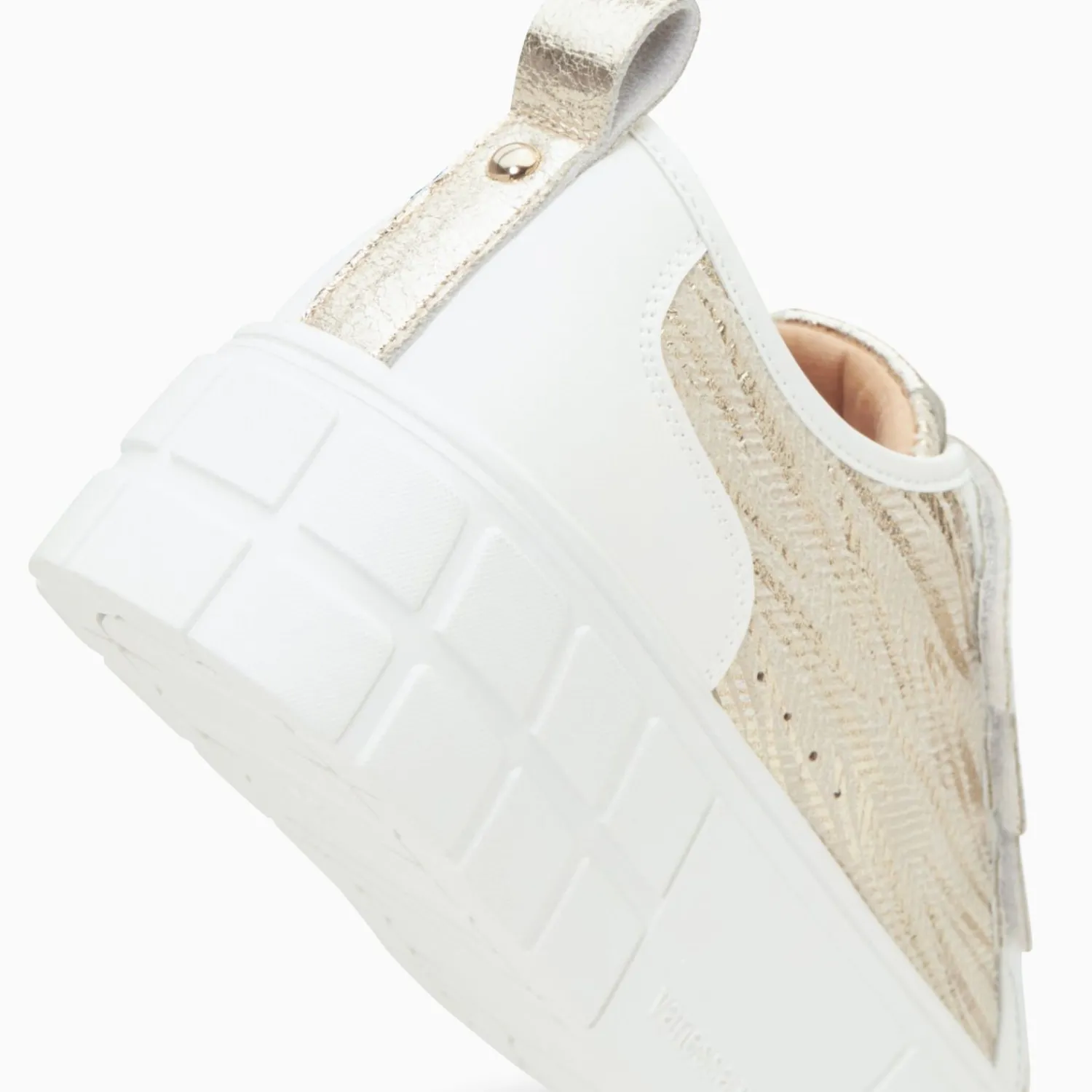 Vanessa Wu Sneakers>Baskets Bridget Beige Et Or Zebre A Plateforme