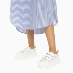 Vanessa Wu Sneakers>Baskets Bridget Blanc Et Argent Zebre A Plateforme