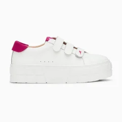 Vanessa Wu Sneakers>Baskets Coraline Blanc Et Fuchsia A Plateforme