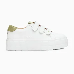 Vanessa Wu Sneakers>Baskets Coraline Blanc Et Vert A Plateforme