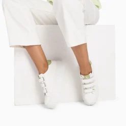 Vanessa Wu Sneakers>Baskets Coraline Blanc Et Vert A Plateforme