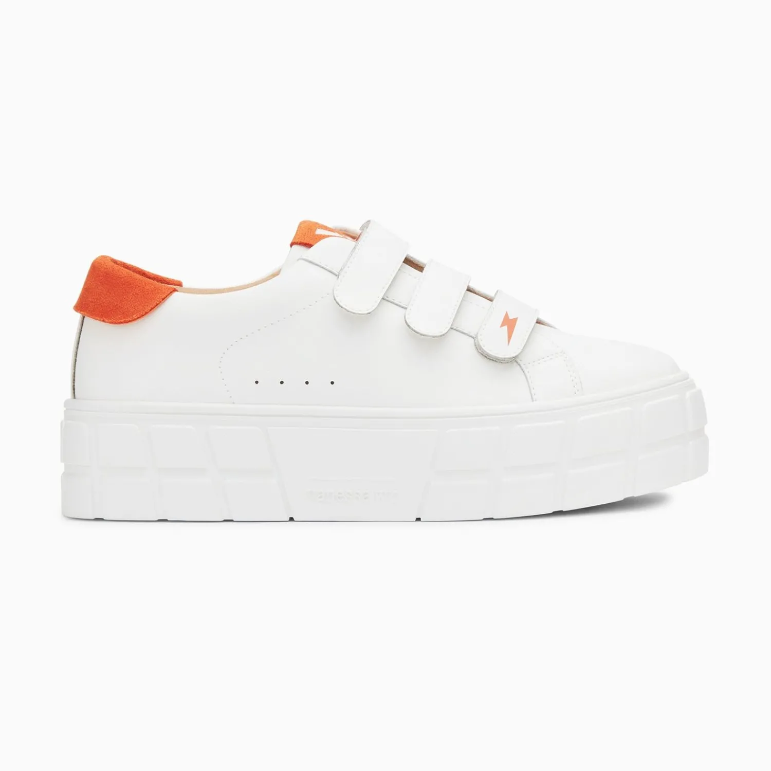Vanessa Wu Sneakers>Baskets Coraline Blanc Et Orange A Plateforme