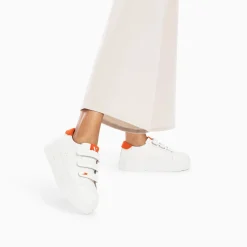 Vanessa Wu Sneakers>Baskets Coraline Blanc Et Orange A Plateforme