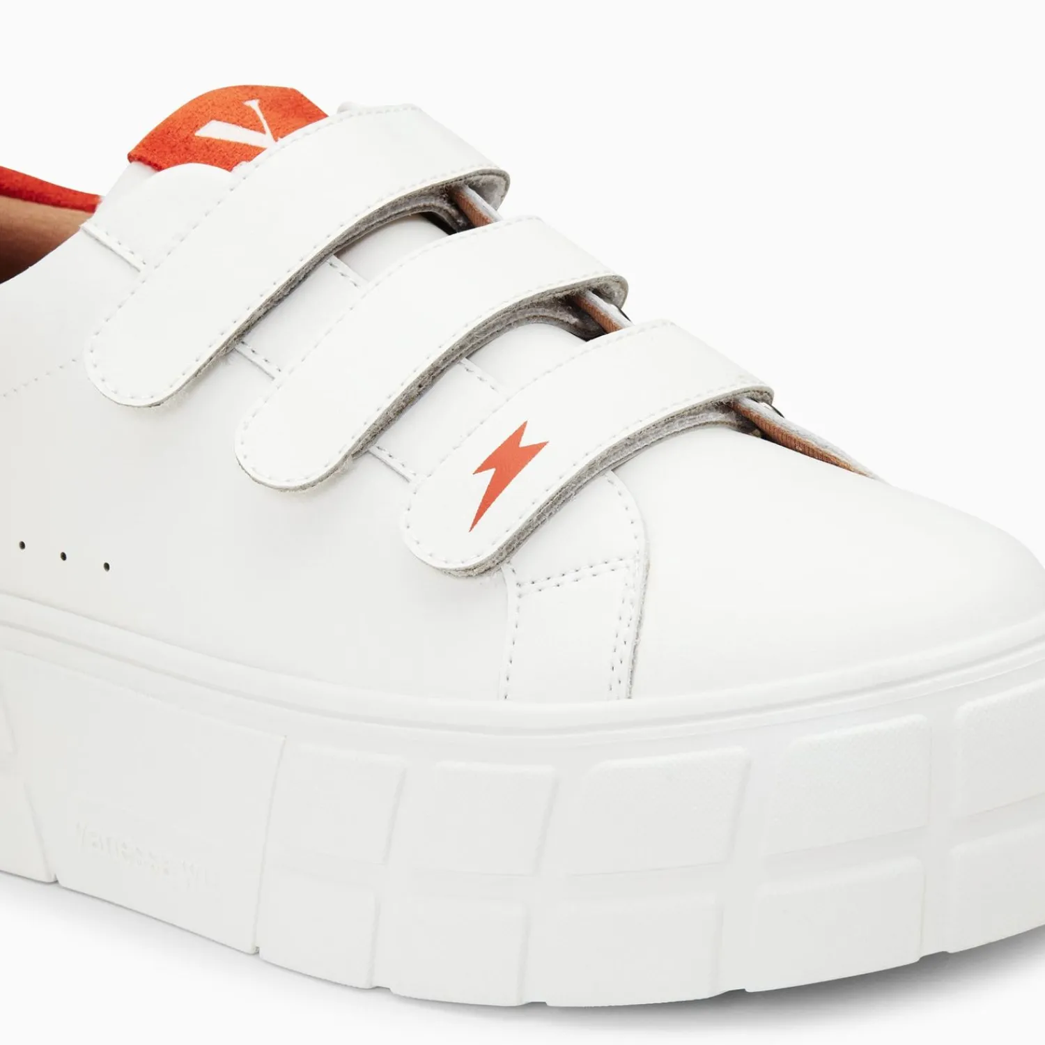 Vanessa Wu Sneakers>Baskets Coraline Blanc Et Orange A Plateforme