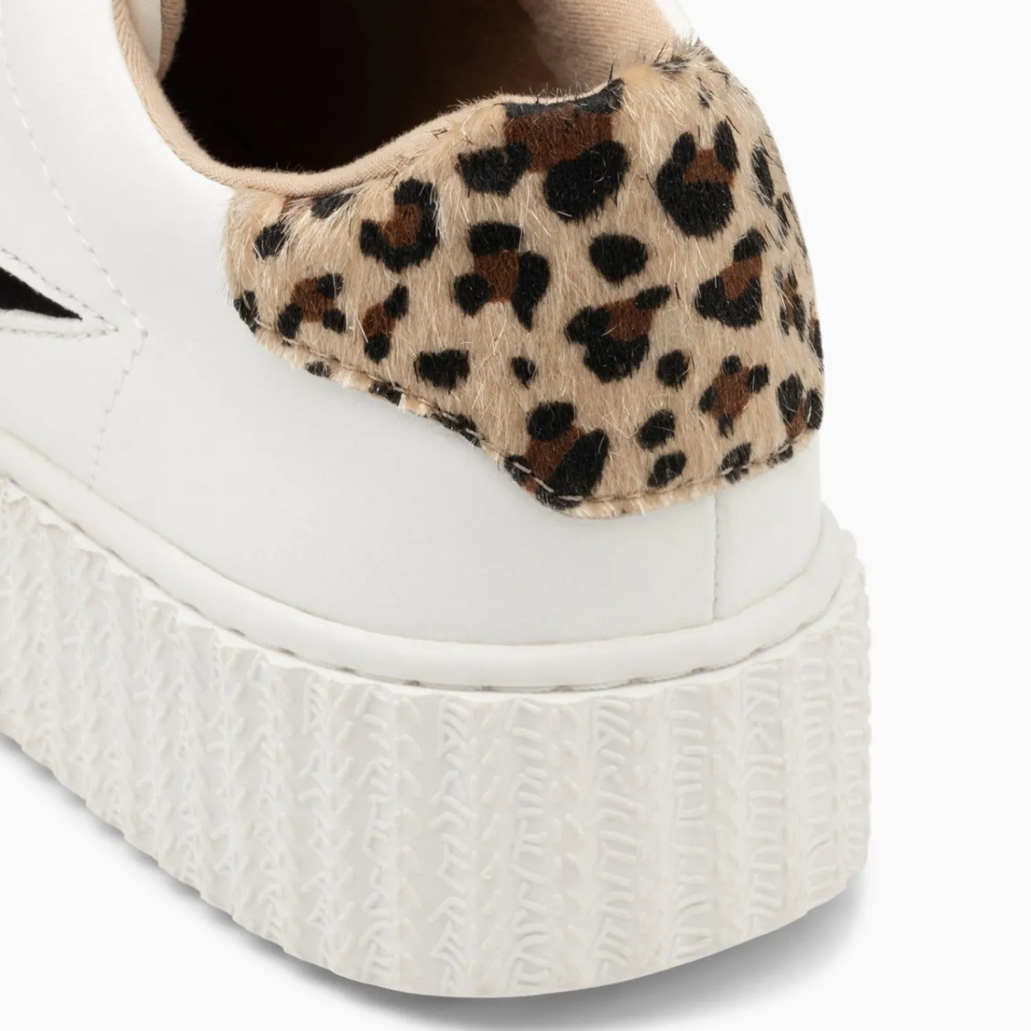 Vanessa Wu Sneakers>Baskets Eclair Angela Blanc Et Zebre A Scratchs Or