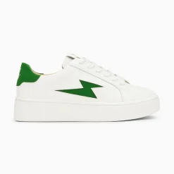 Vanessa Wu Sneakers>Baskets Eclair Angie Blanc Et Vert A Lacets