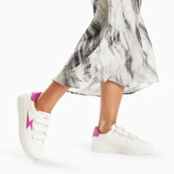 Vanessa Wu Sneakers>Baskets Eclair Camelia Blanc Et Magenta A Scratchs