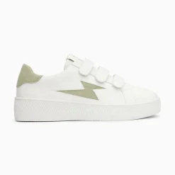 Vanessa Wu Sneakers>Baskets Eclair Camelia Blanc Et Vert Amande A Scratchs