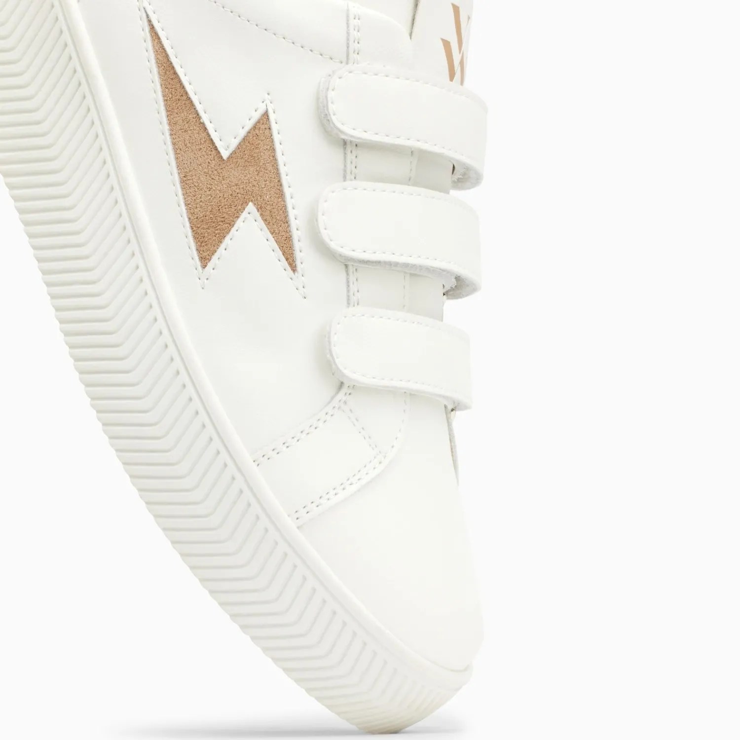 Vanessa Wu Sneakers>Baskets Eclair Camelia Blanc Et Beige A Scratchs