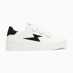 Vanessa Wu Sneakers>Baskets Eclair Camelia Blanc Et Noir A Scratchs