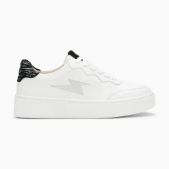 Vanessa Wu Sneakers>Baskets Eclair Carolane Blanc Et Noir Imprime Zebre A Lacets