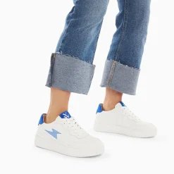 Vanessa Wu Sneakers>Baskets Eclair Carolane Blanc Et Bleu A Lacets