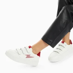 Vanessa Wu Sneakers>Baskets Eclair Damia Blanc Et Rouge A Scratchs