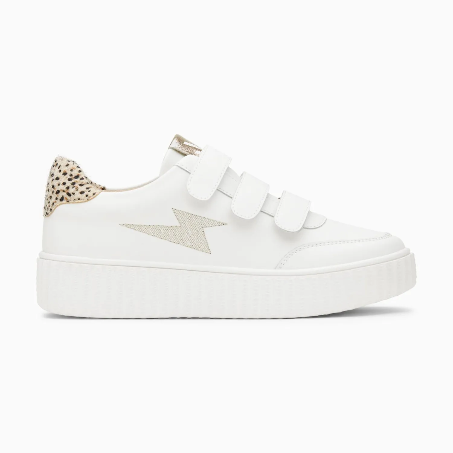 Vanessa Wu Sneakers>Baskets Eclair Damia Blanc Et Leopard A Scratchs