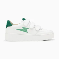 Vanessa Wu Sneakers>Baskets Eclair Damia Blanc Et Vert A Scratchs