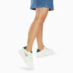 Vanessa Wu Sneakers>Baskets Eclair Damia Blanc Et Vert A Scratchs