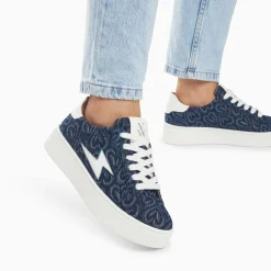Vanessa Wu Sneakers>Baskets Eclair Enola Denim Coeur A Lacets