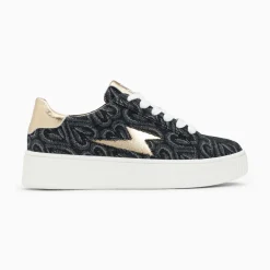 Vanessa Wu Sneakers>Baskets Eclair Enola Noir Coeur A Lacets