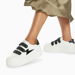 Vanessa Wu Sneakers>Baskets Eclair Eve Blanc Et Noir A Plateforme