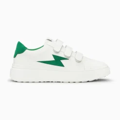 Vanessa Wu Sneakers>Baskets Eclair Fanny Blanc Et Vert A Scratchs