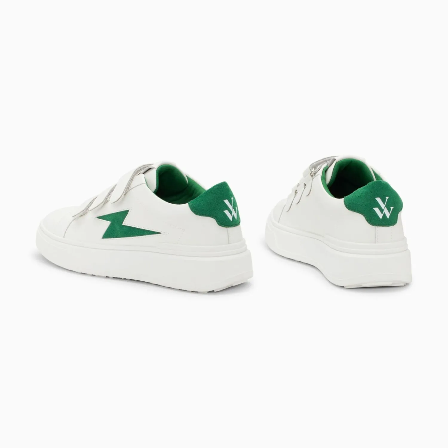 Vanessa Wu Sneakers>Baskets Eclair Fanny Blanc Et Vert A Scratchs