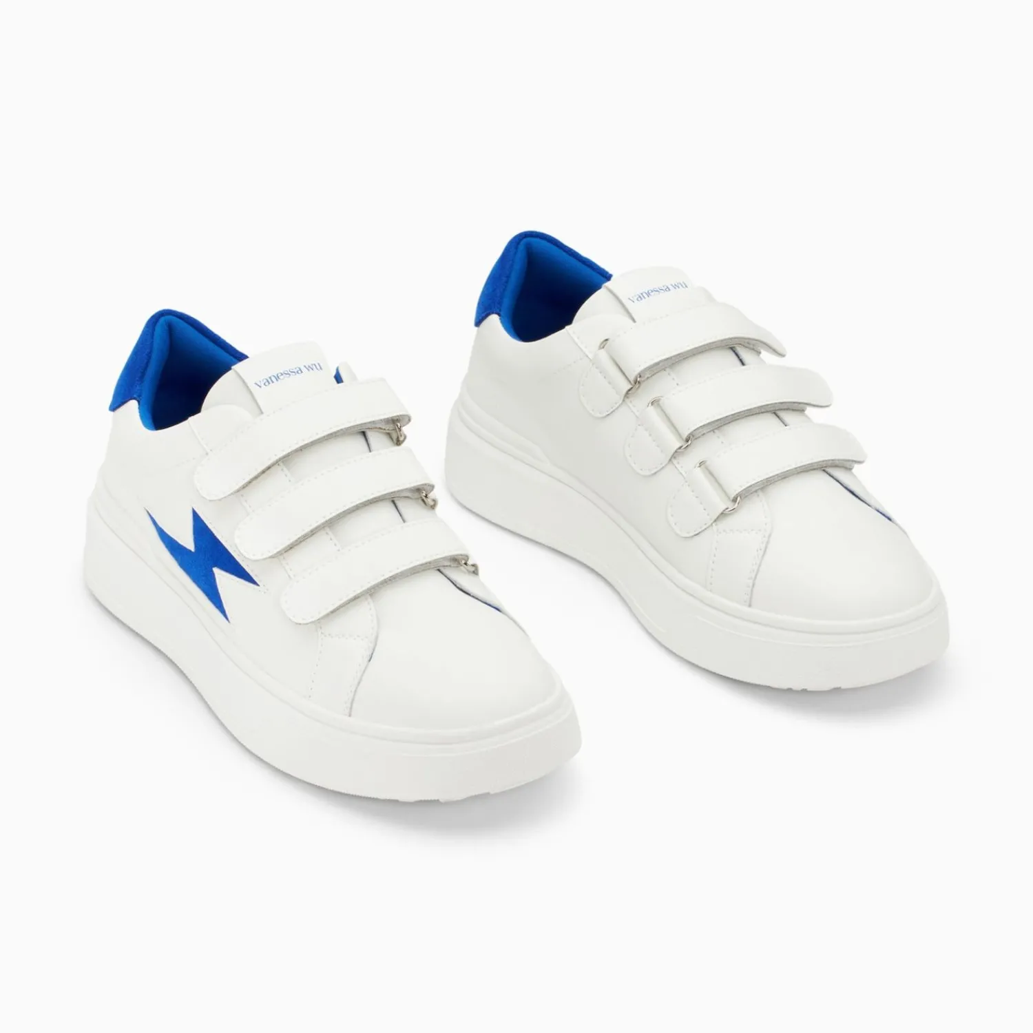 Vanessa Wu Sneakers>Baskets Eclair Fanny Blanc Et Bleu A Scratchs