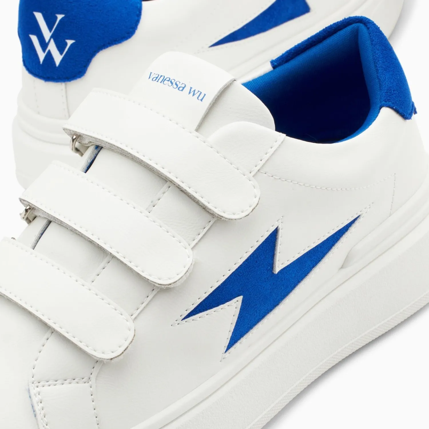 Vanessa Wu Sneakers>Baskets Eclair Fanny Blanc Et Bleu A Scratchs