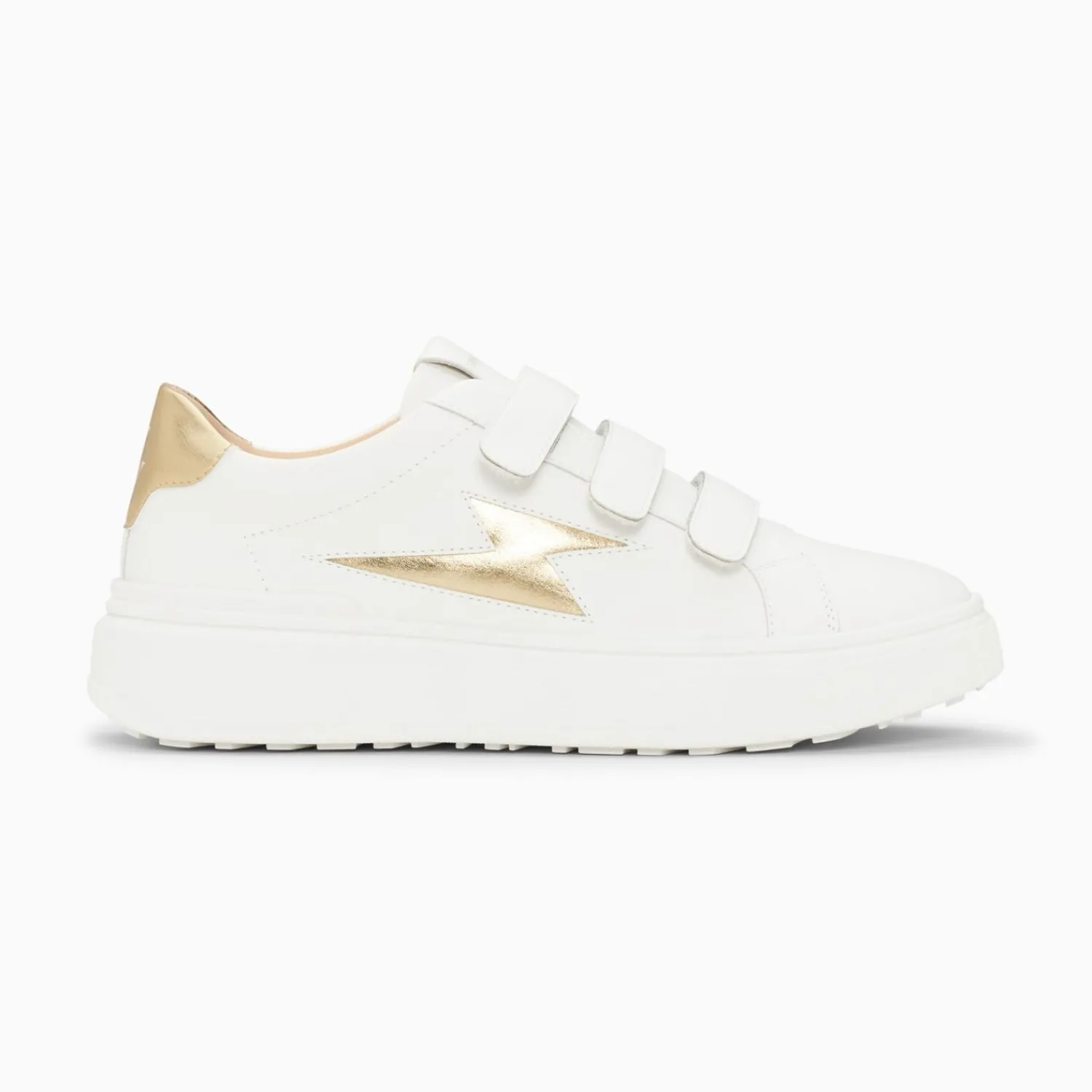 Vanessa Wu Sneakers>Baskets Eclair Fanny Blanc Et Or A Scratchs