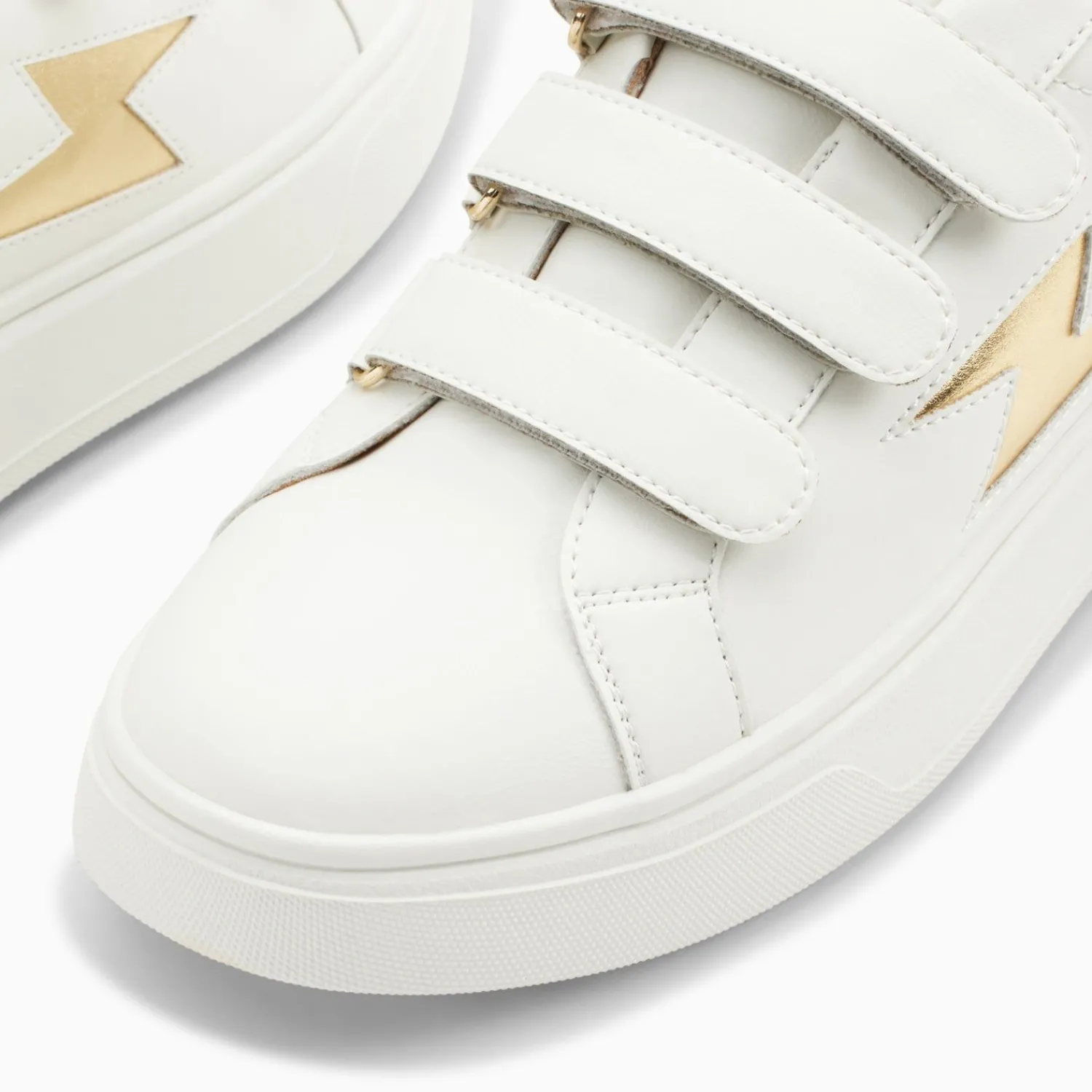 Vanessa Wu Sneakers>Baskets Eclair Fanny Blanc Et Or A Scratchs