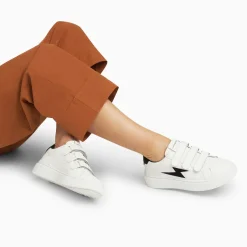 Vanessa Wu Sneakers>Baskets Eclair Fanny Blanc Et Noir A Scratchs