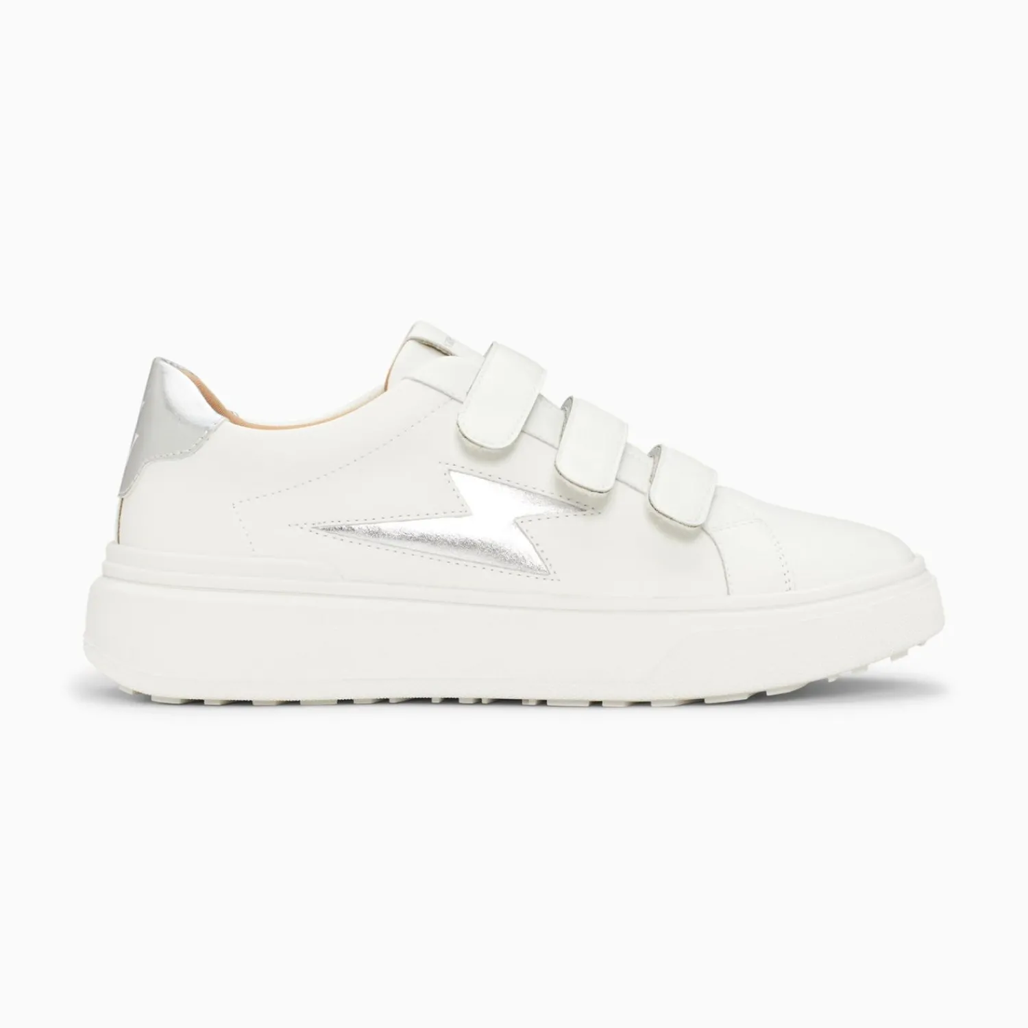 Vanessa Wu Sneakers>Baskets Eclair Fanny Blanc Et Argent A Scratchs