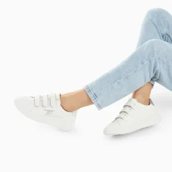 Vanessa Wu Sneakers>Baskets Eclair Fanny Blanc Et Argent A Scratchs