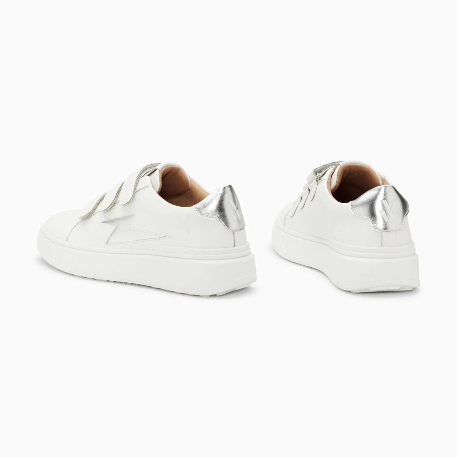 Vanessa Wu Sneakers>Baskets Eclair Fanny Blanc Et Argent A Scratchs