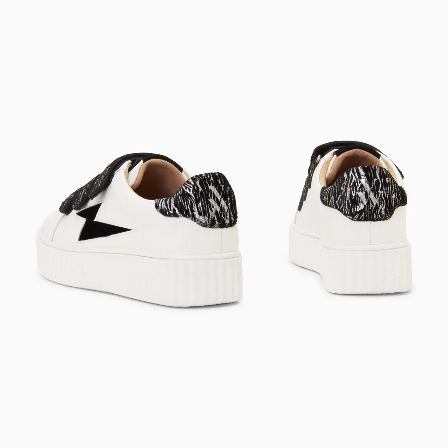 Vanessa Wu Sneakers>Baskets Eclair Ingrid Blanc Et Noir Zebre A Scratchs