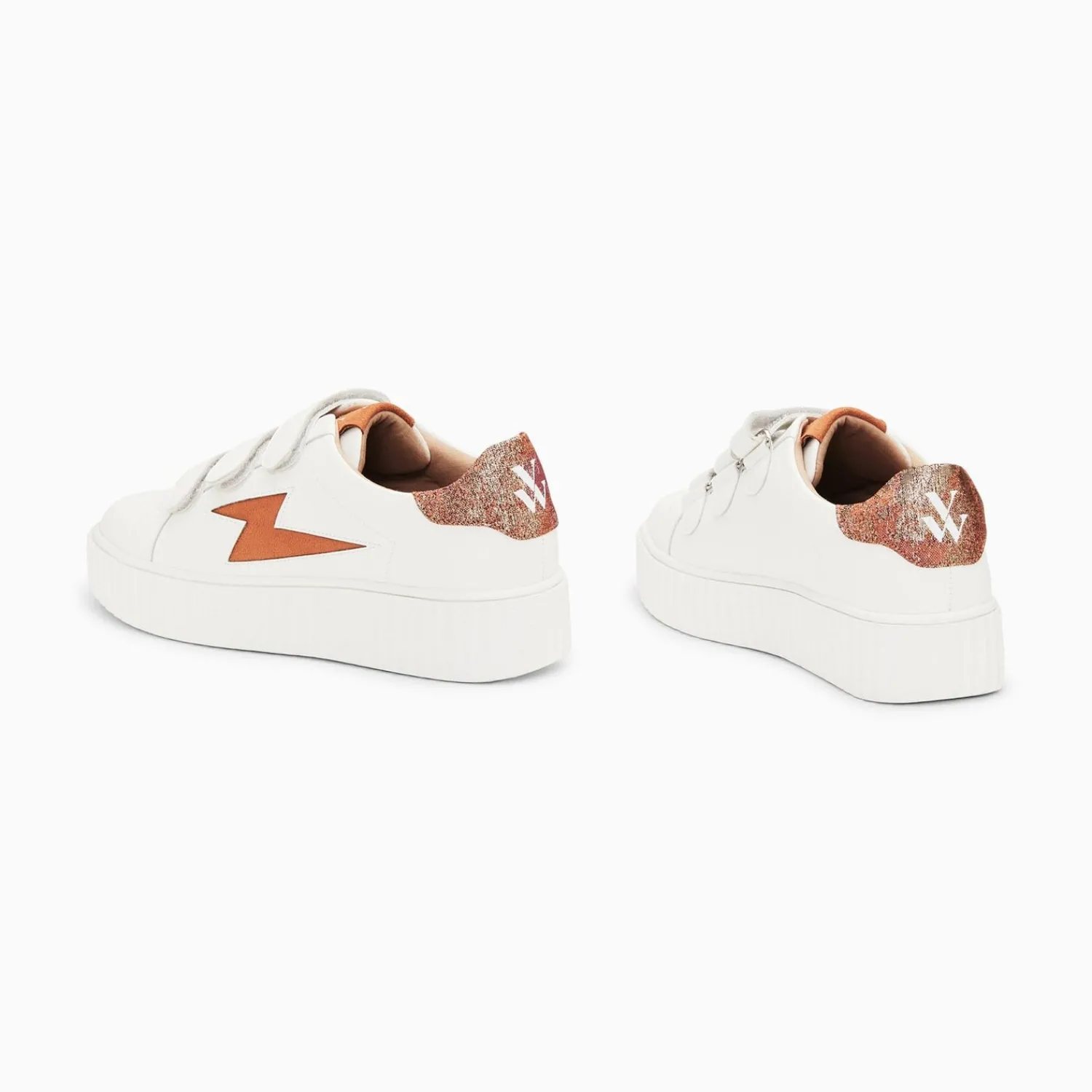Vanessa Wu Sneakers>Baskets Eclair Joy Blanc Et Ocre A Lacets