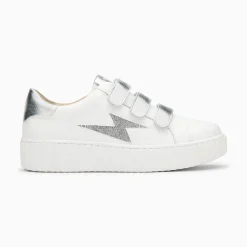 Vanessa Wu Sneakers>Baskets Eclair Kandia Blanc Et Argent A Scratchs