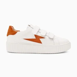 Vanessa Wu Sneakers>Baskets Eclair Kim Blanc Et Orange A Scratchs