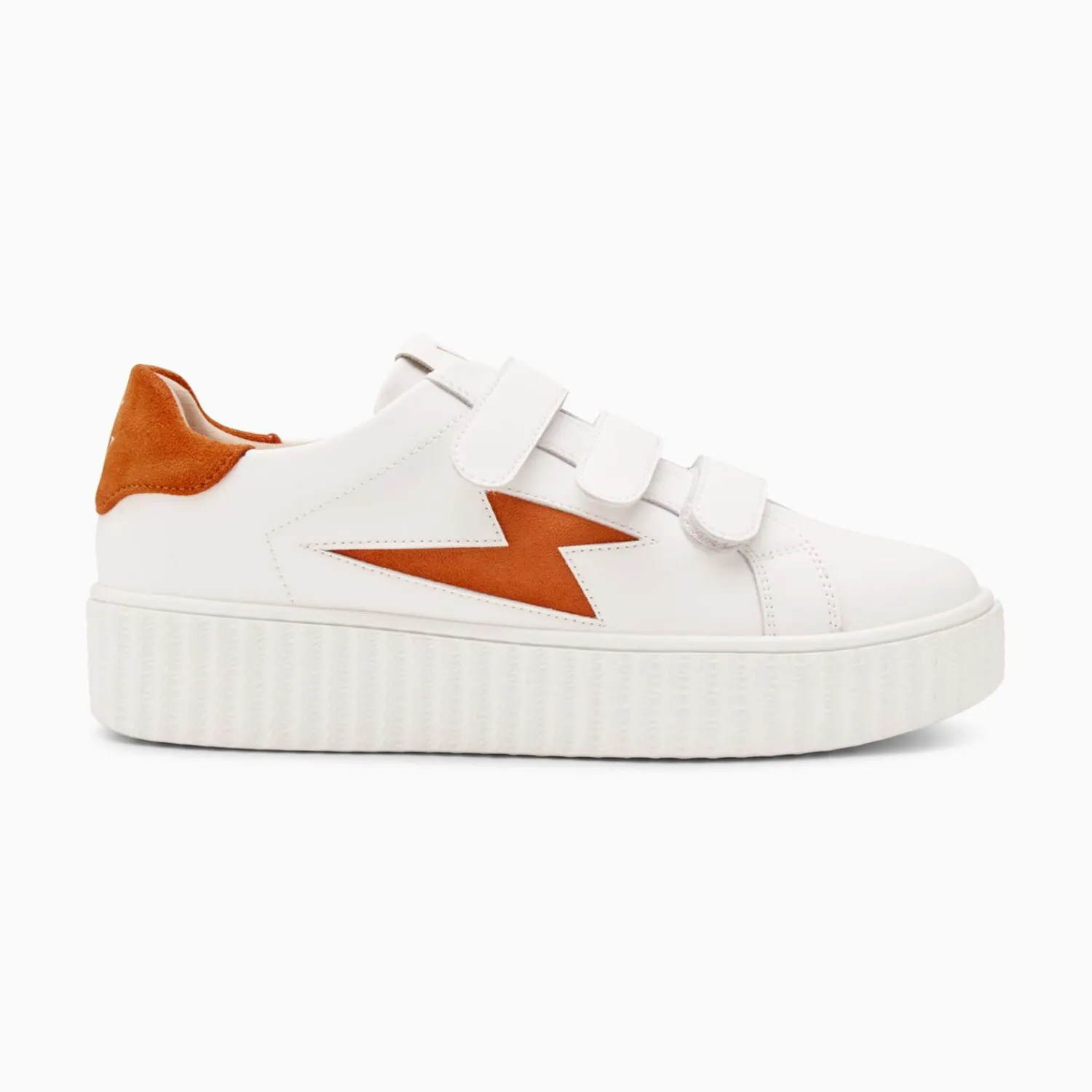 Vanessa Wu Sneakers>Baskets Eclair Kim Blanc Et Orange A Scratchs