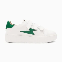 Vanessa Wu Sneakers>Baskets Eclair Kim Blanc Et Vert Fonce A Scratchs