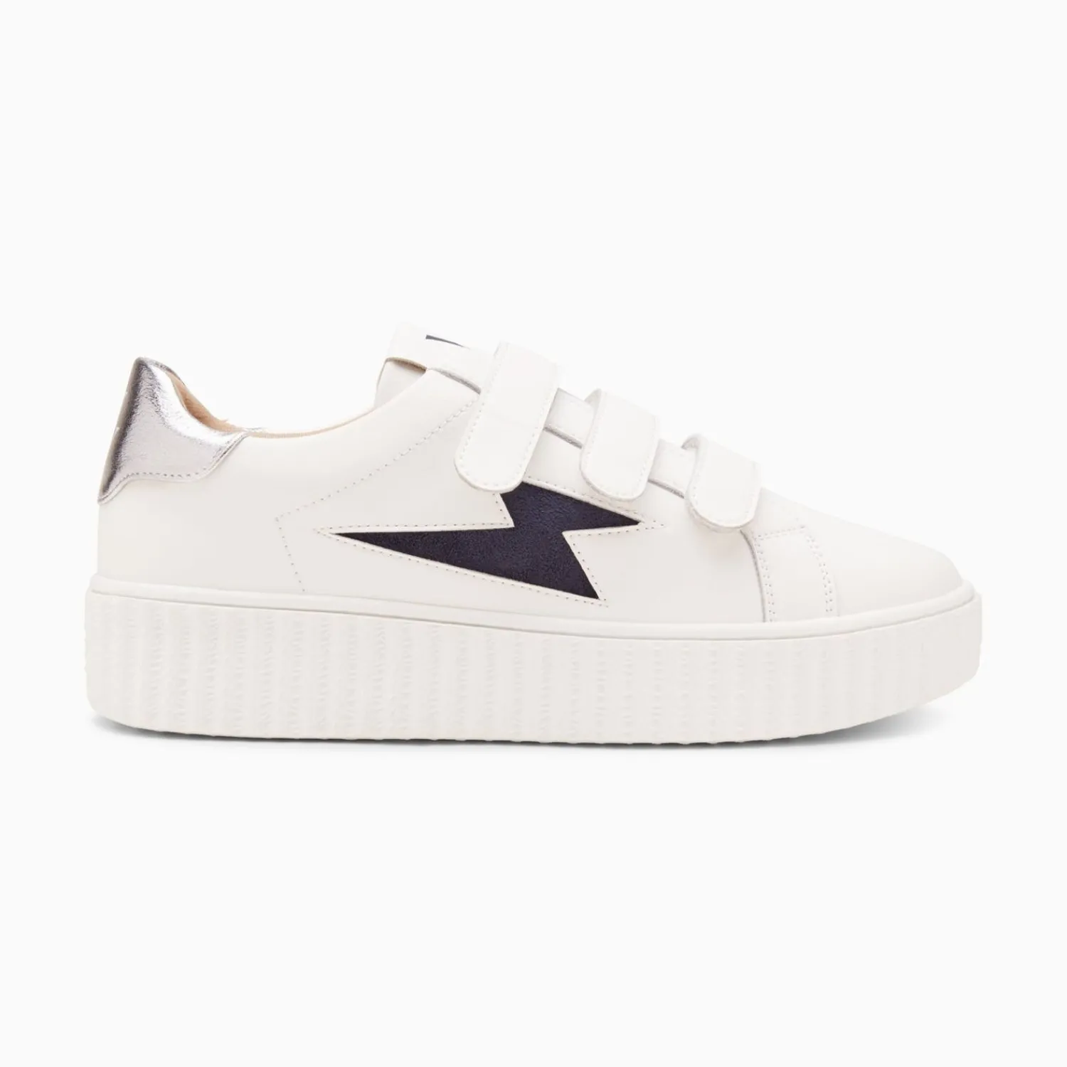Vanessa Wu Sneakers>Baskets Eclair Kim Blanc Et Bleu Marine A Scratchs